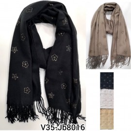 Echarpe laine viscose strass doré V45 JB18016