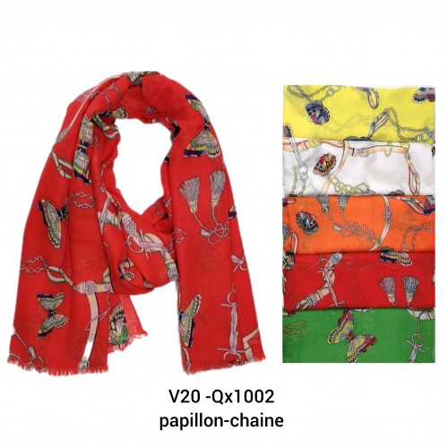echarpe imprimé panthere/serpent V20 QX1002 chaine papillon