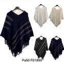 Poncho bordure en fausse fourrure Sb3802