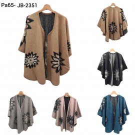 Poncho bord fausse fourrure Pa65- JB2351