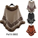 Poncho bordure en fausse fourrure Sb3801