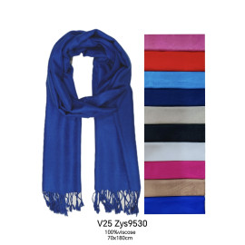 Echarpe pashmina 100%viscose uni ton sur ton Zys9530
