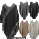 Poncho bordure en fausse fourrure Sb3802